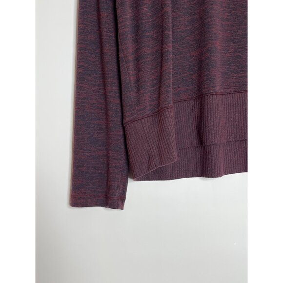 Rag & Bone Ribbed Shoulder Hem Round Neck‎ Long Sleeve Shirt Maroon Black Medium - Picture 3 of 8